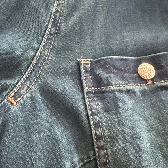 Denim Shirtdress by CREAM (Denmark) Dark Blue stretch Metal buttons knee length - Picture 9 of 12